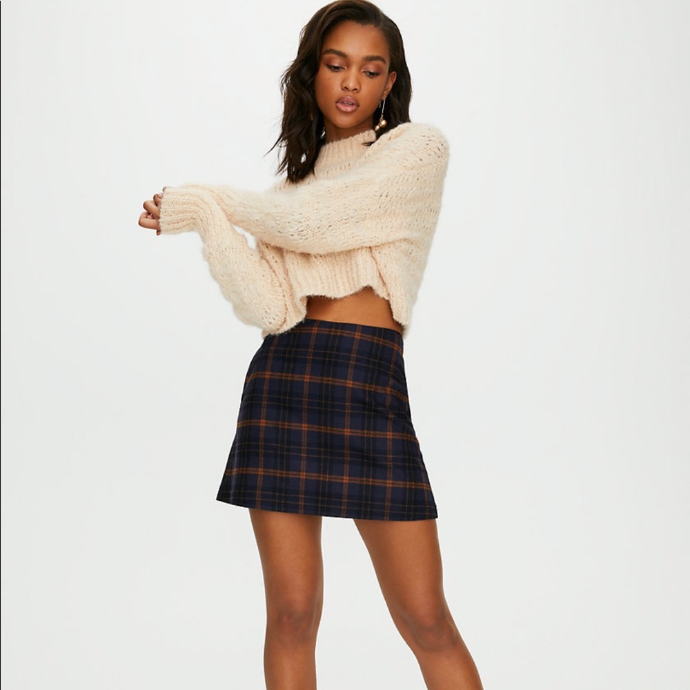 Aritzia wilfred Mini Skirt in blue tartan